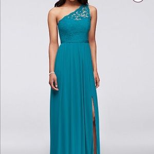 Long One Shoulder Lace Bridesmaid Dress